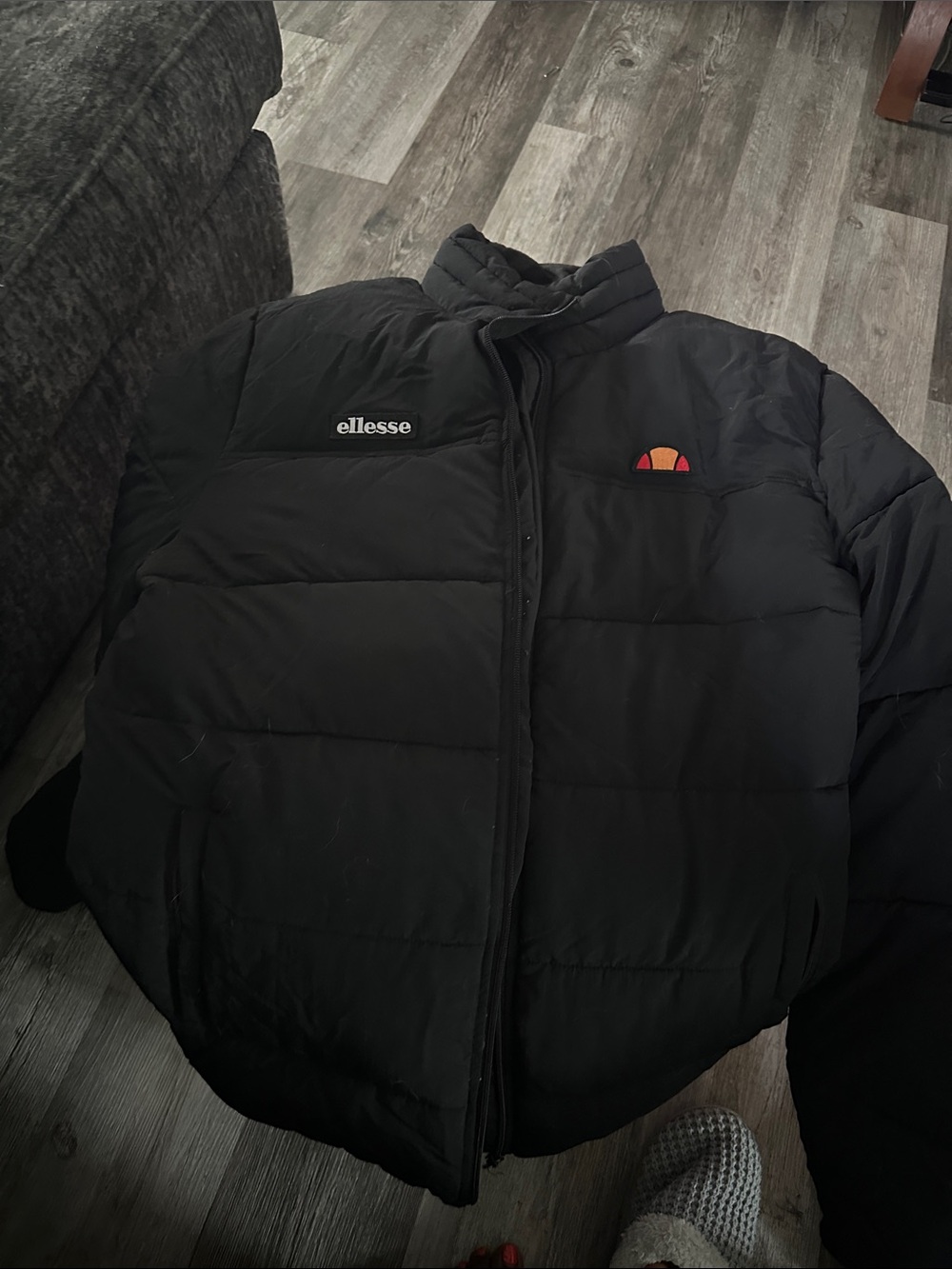ellesse XL Black Quilted Puffer Jacket